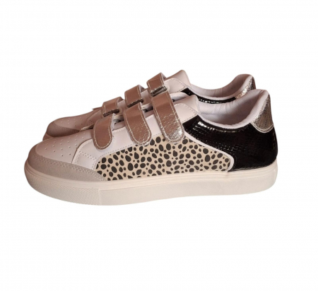 Adidasi dama - Pantofi sport dama albi cu leopard din piele ecologica Reiva, marimea 40