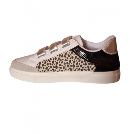 Pantofi sport dama albi cu leopard din piele ecologica Reiva, marimea 40 [1]