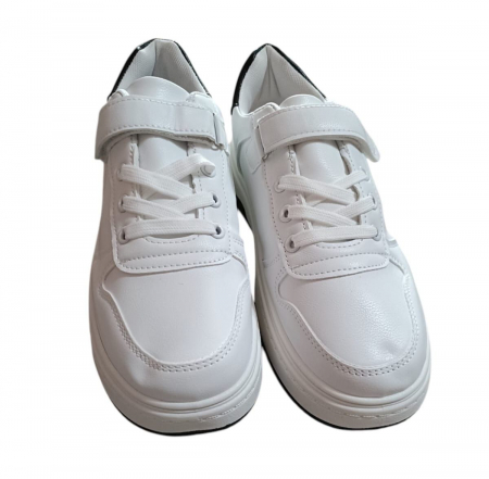 Pantofi sport dama albi cu negru din piele ecologica Klarisa, marimea 40 [2]