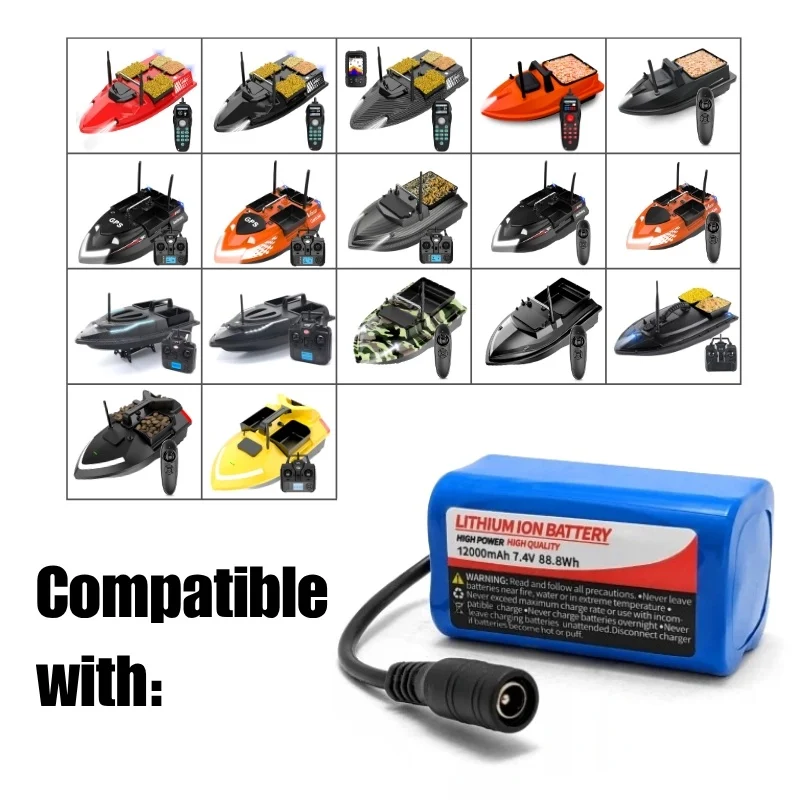 Acumulator universal Li-Ion 12000mAh și 7.4V pentru navomodel și barcă de plantat momeală [2]