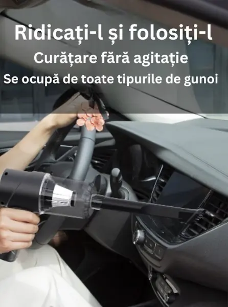 Mini-Aspirator Portabil 2 în 1 pentru Casă și Mașină, Fără Fir, cu Funcție de Aspirare și Suflare Aer [4]