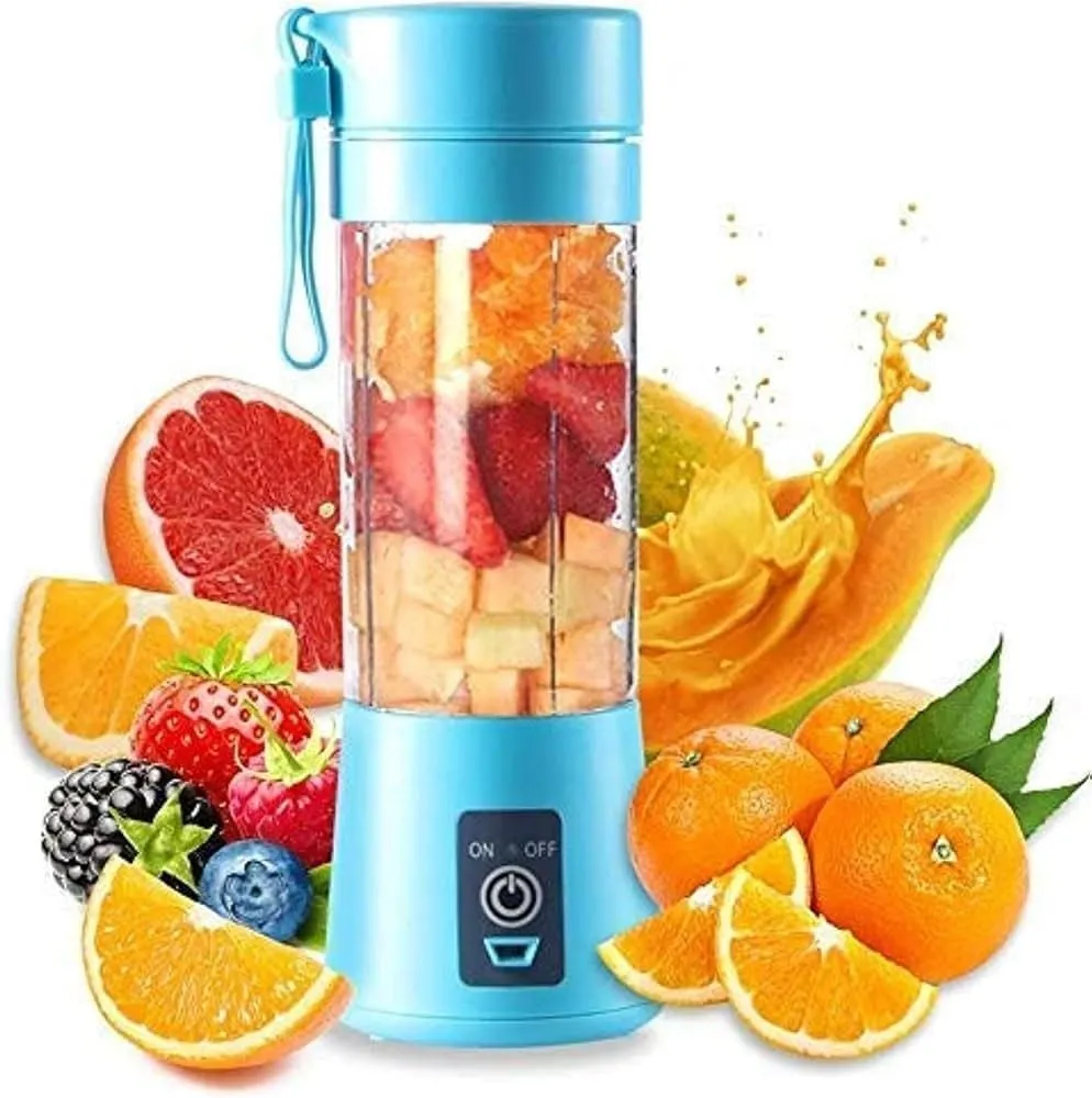 Blender portabil electric albastru din seria Bibica Edition cu acumulator de 2000 mAh reîncărcabil prin USB și pornire prin dublu-click [2]