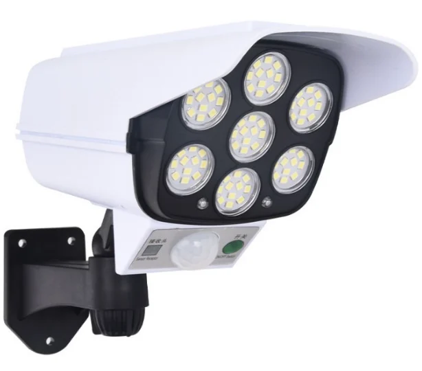 Lampă solară LED de perete cu senzor de mișcare și design cameră de supraveghere falsă Bibica Edition, 77 LED SMD, culoare albă [5]