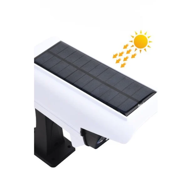 Lampă solară LED de perete cu senzor de mișcare și design cameră de supraveghere falsă Bibica Edition, 77 LED SMD, culoare albă [6]