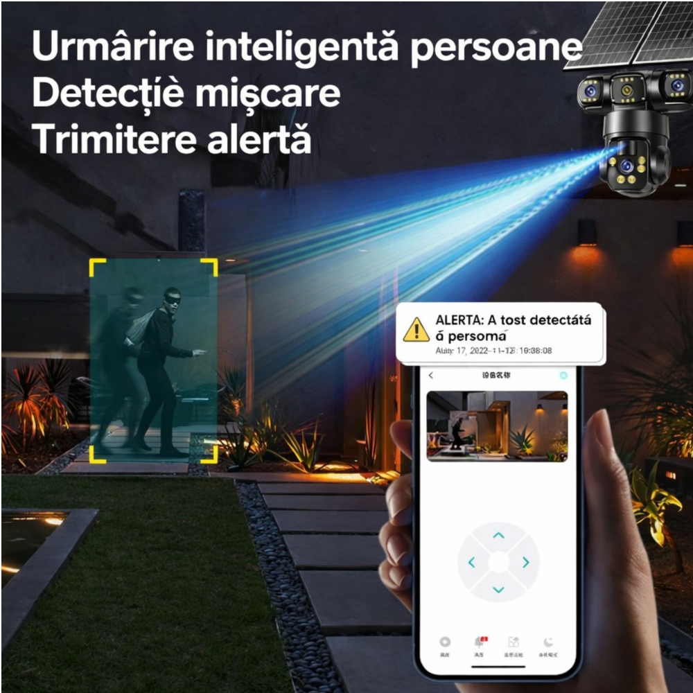 Cameră de supraveghere 4G cu panou solar și 3 lentile Bibica Edition [3]