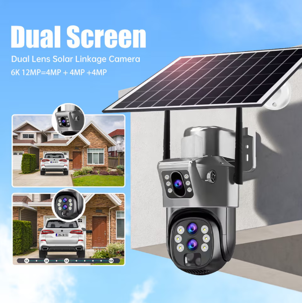 Camera Supraveghere 4G Solara 12MP, Zoom 10X, Dual Screen, Aplicatie V380 Pro, Detectie Faciala si Auto Tracking, Night Vision Color, IP66 [2]