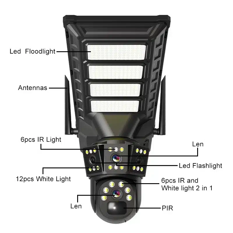 Cameră de supraveghere 4g cu cartelă SIM panou solar și lampă 77 LED încorporată Bibica Edition [5]