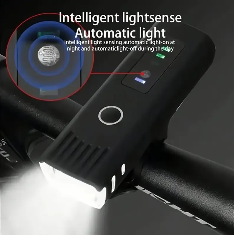 Far LED Frontal Bicicletă Bibica Edition – Lanternă Ghidon cu Senzor Automat de Lumină, Încărcare USB, Afișaj Digital [2]