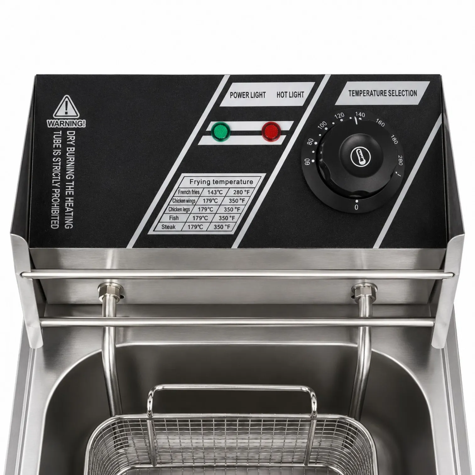 Friteuză Electrică Profesională Inox 2500W, Termostat Reglabil, 45x29x26cm [4]