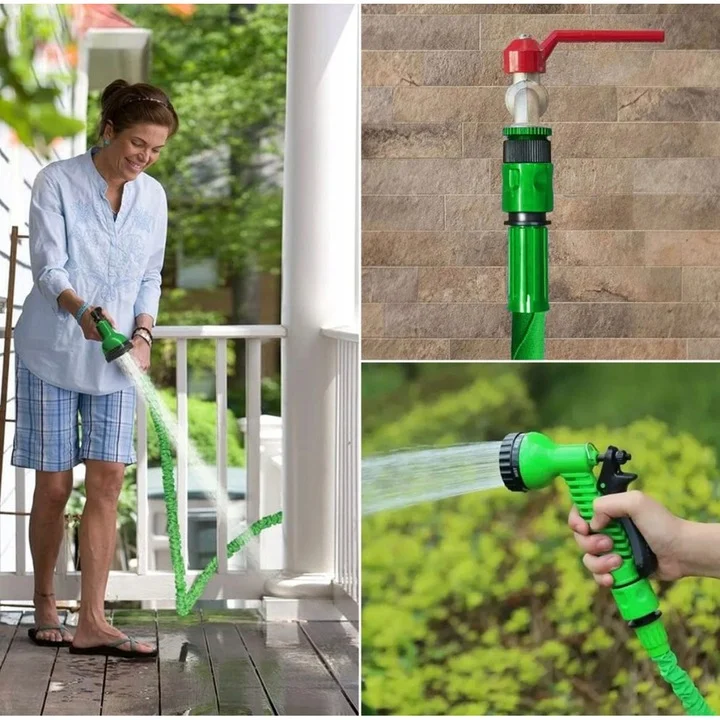Furtun de grădină profesional cu lungimea de 60 de metri din polimer flexibil verde [4]