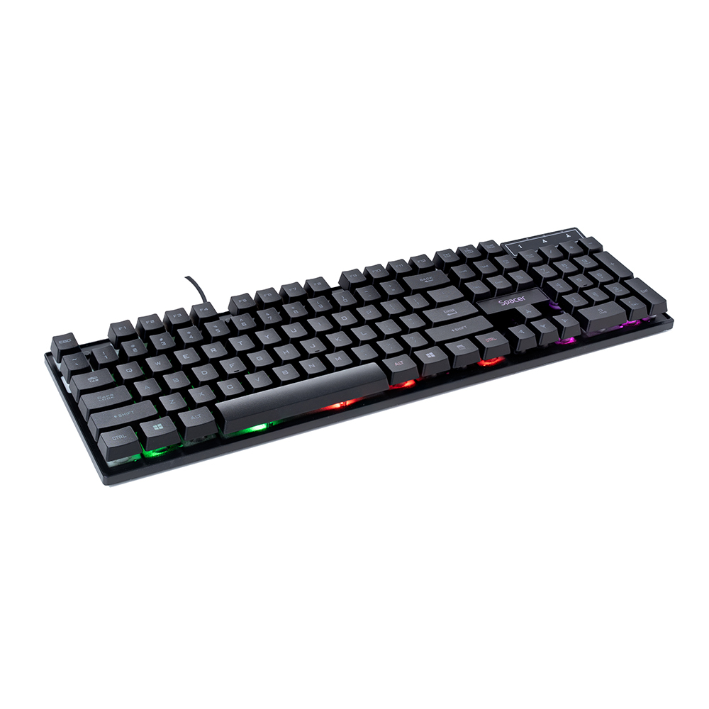 Kit gaming complet cu fir Spacer SP-GK-01 conținând tastatură și mouse iluminate RGB [3]