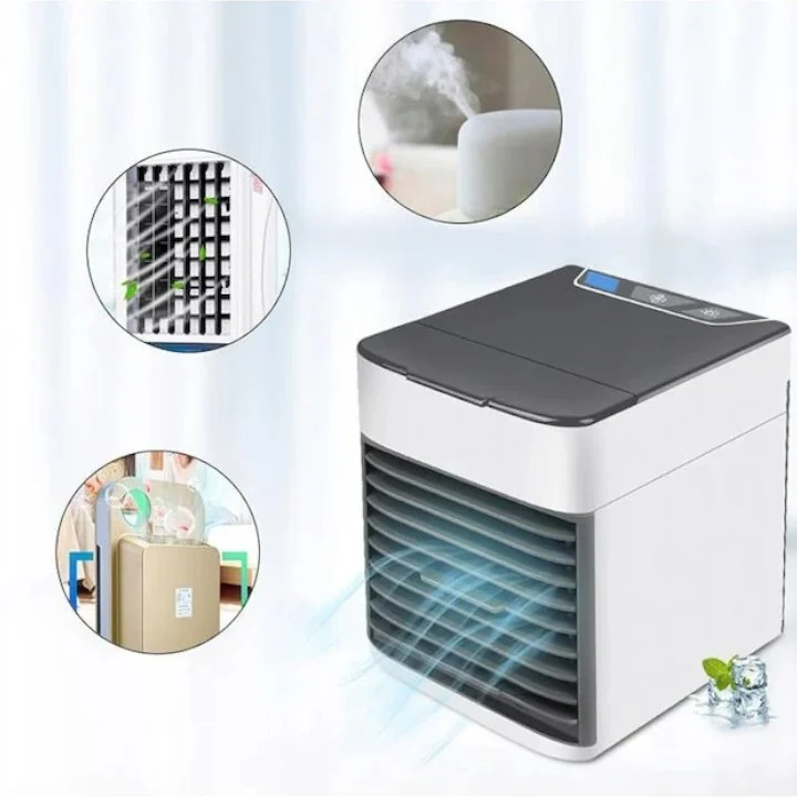 Mini aer condiționat portabil Bibica Edition de culoare albă, cu dimensiuni de 15x14 cm, funcție de răcire cu apă și alimentare prin cablu USB [2]