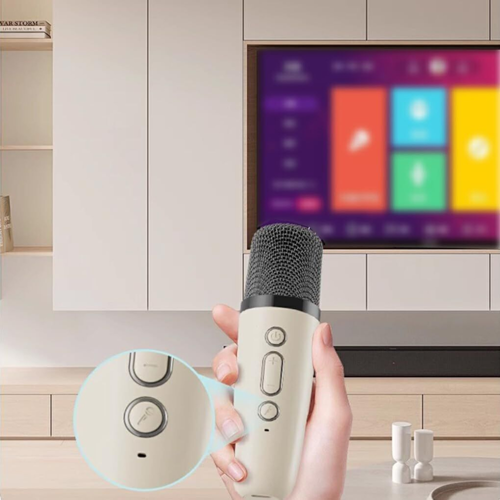 Mini sistem karaoke portabil Bibica Edition cu dimensiuni de 9x14 cm, include boxă audio și microfon [2]