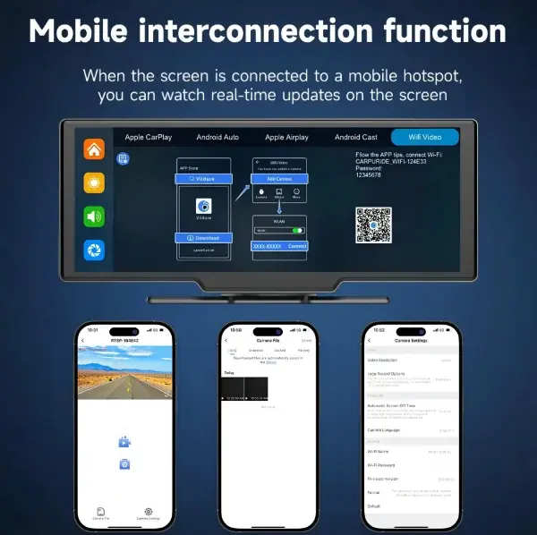 Navigație auto universală smart de 10.26 inchi Bibica Edition cu Wireless CarPlay Android Auto si camera 4K [4]