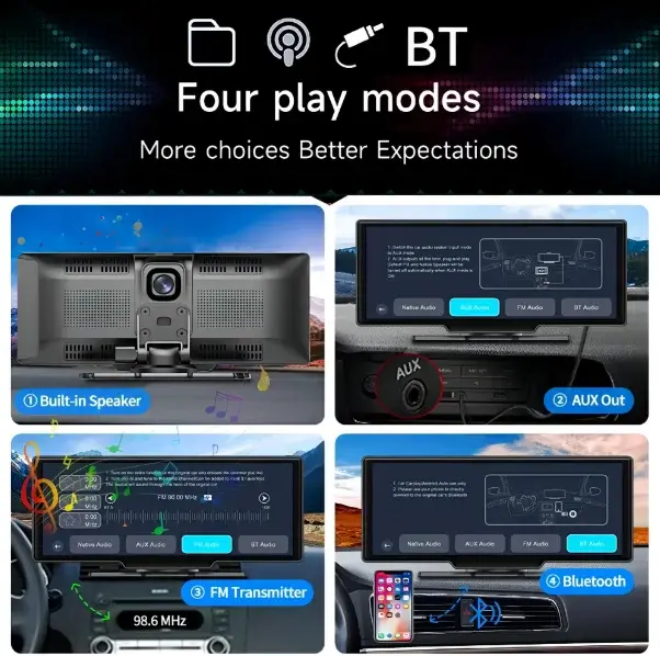 Navigație auto universală smart de 10.26 inchi Bibica Edition cu Wireless CarPlay Android Auto si camera 4K [2]