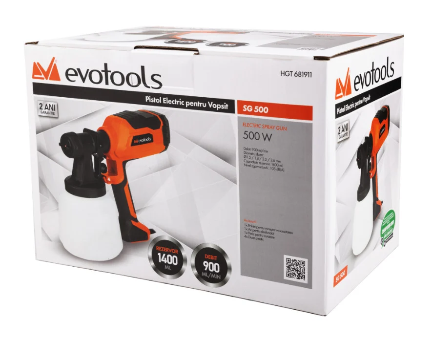 Pistol electric pentru vopsit și zugrăvit Bibica Edition 500W cu rezervor gigant de 1400ml [3]