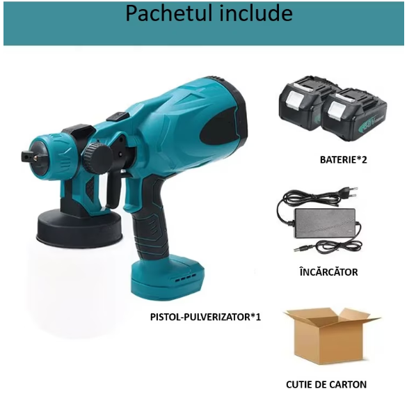 Pistol de vopsit profesional Bibica Edition cu tehnologie 2 ACP pentru zugrăvit și vopsit, vedere frontală [5]