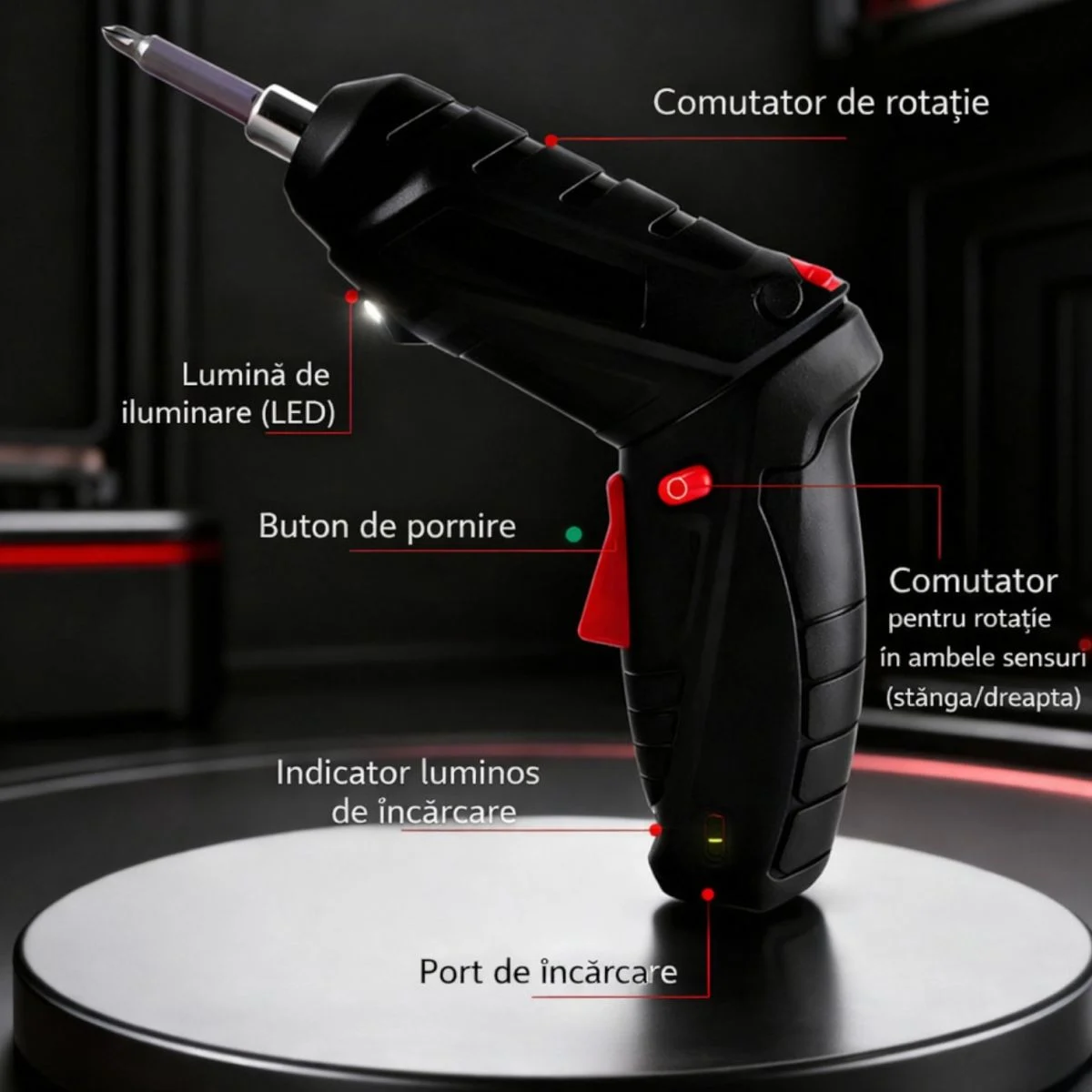 Șurubelniță electrică profesională Bibica Edition cu acumulator Lithium și trusă completă de 45 de piese pentru meșterit [5]