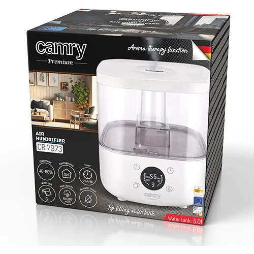 Umidificator de aer cu ultrasunete Camry CR 7973w de culoare albă cu rezervor mare de 5 litri [7]
