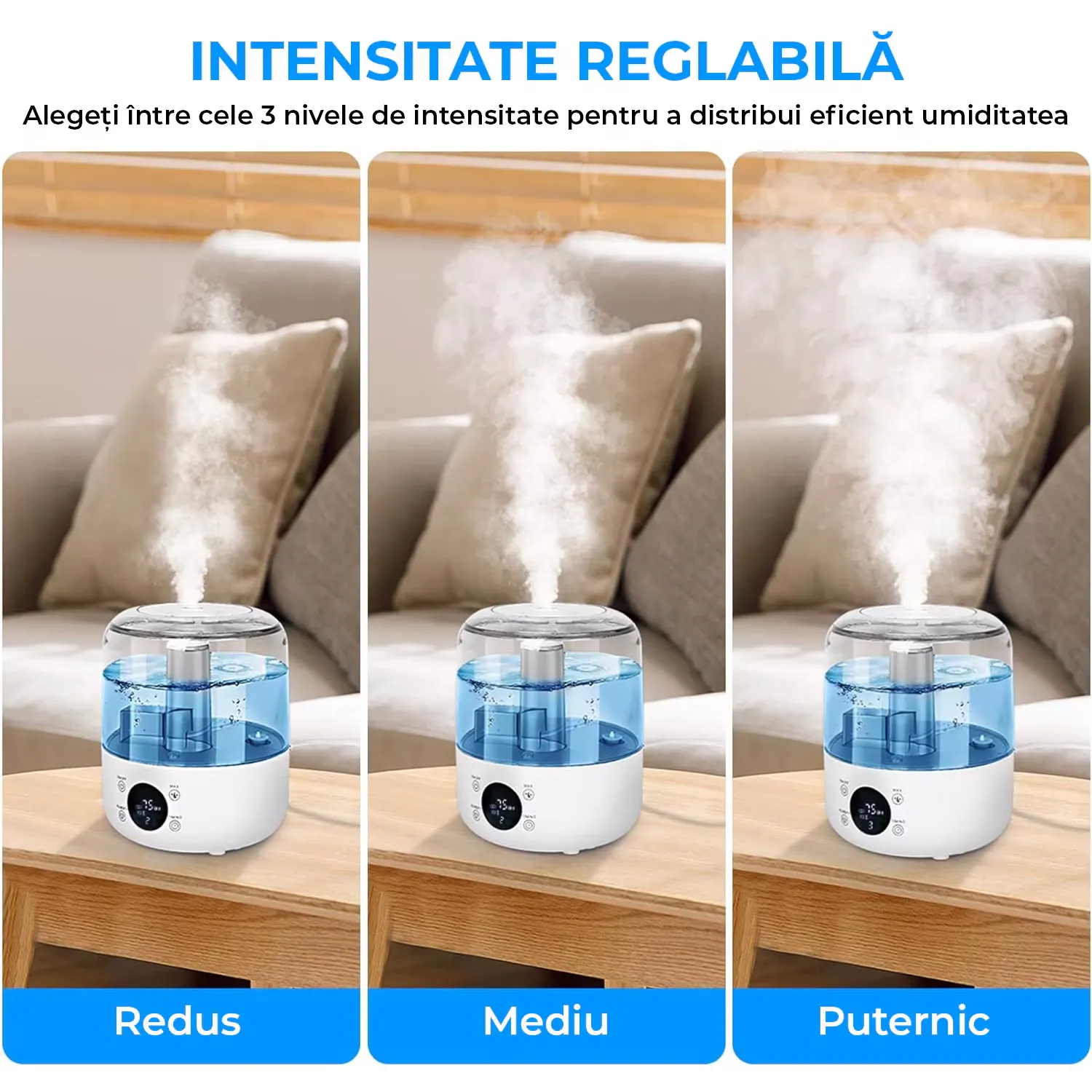 Umidificator de aer ultrasonic și difuzor aromaterapie Elindor culoare albă [5]