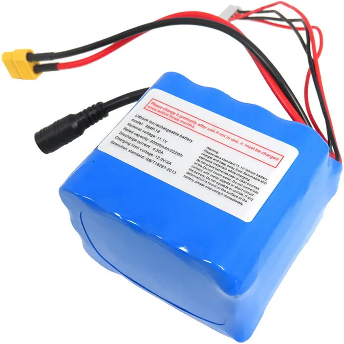 Acumulator profesional Li-Ion 20000mAh și 11.1V cu mufă XT60 pentru navomodel și barcă de plantat [2]