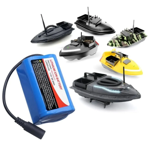Acumulatori bărci plantat - Acumulator universal Li-Ion 12000mAh și 7.4V pentru navomodel și barcă de plantat momeală