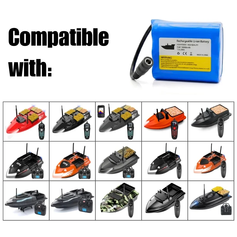 Acumulator universal Li-Ion 18000mAh și 7.4V pentru navomodel și barcă de plantat momeală cu autonomie de 6 ore [1]