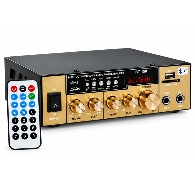 Electronice & electrocasnice - Amplificator audio și receiver Bluetooth BT-158 Bibica Edition cu alimentare 220V și 12V