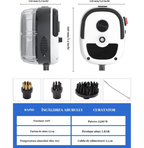 Aparat profesional de curățat cu aburi 1200 ML Bibica Edition [2]