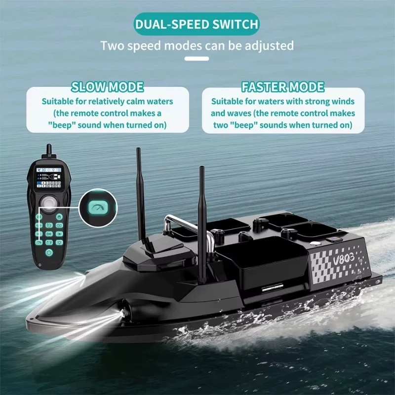 Barcă de Plantat V803 Smart GPS Bibica Edition – Model Negru cu Autopilot [2]