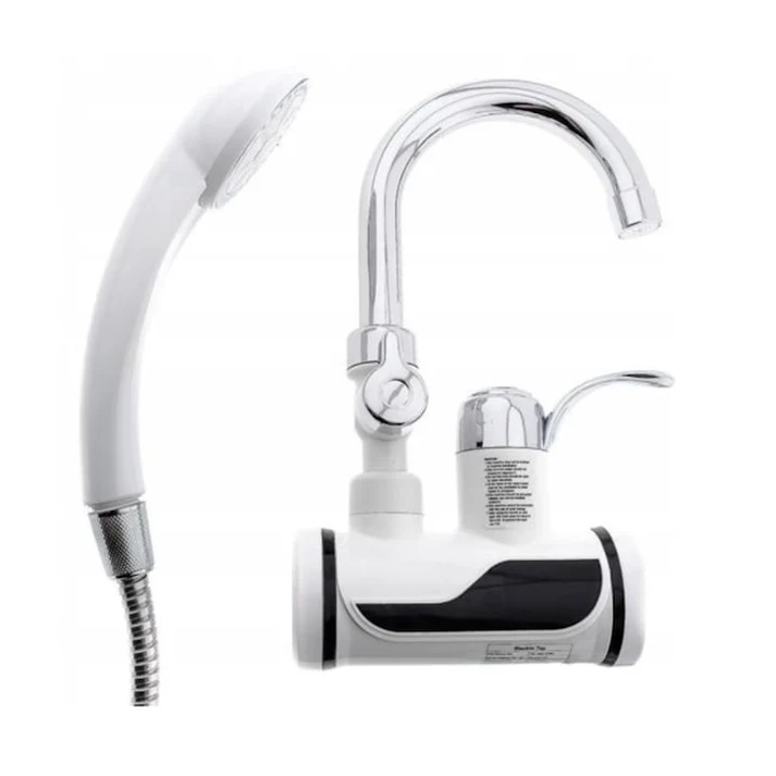 Robinet electric instant cu montare pe perete, pară de duș inclusă și afișaj digital al temperaturii [1]