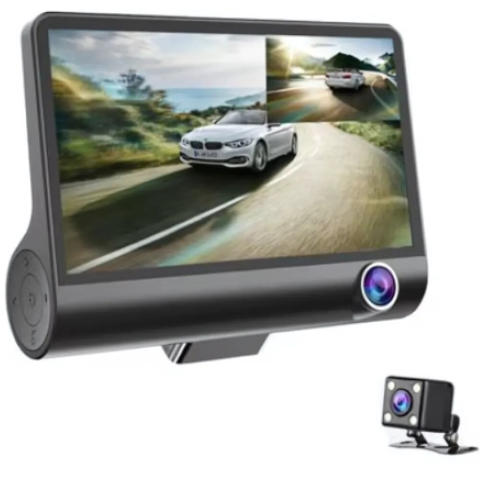 Cameră auto triplă Bibica Edition cu ecran de 4 inch și trei camere de înregistrare simultană față interior și spate [2]