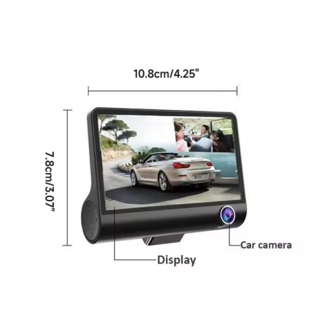 Cameră auto triplă Bibica Edition cu ecran de 4 inch și trei camere de înregistrare simultană față interior și spate [4]
