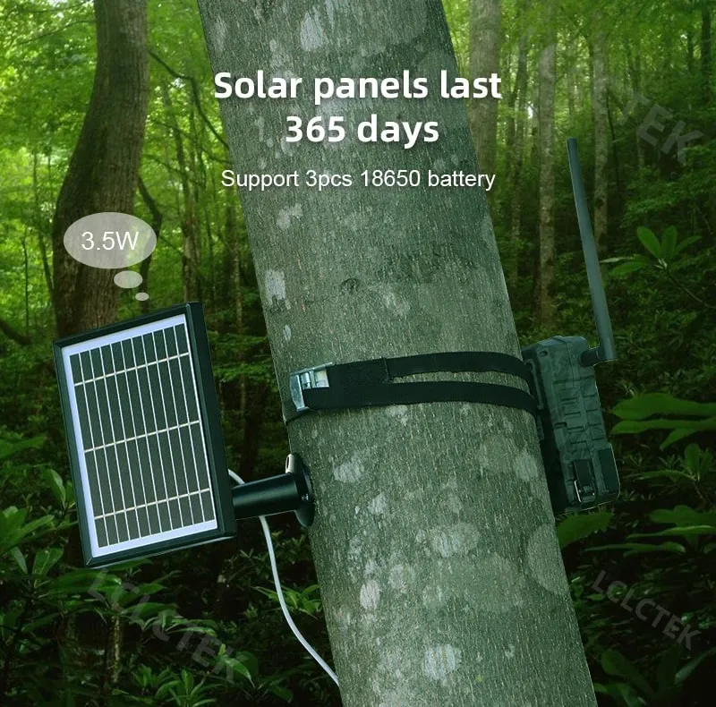 Cameră de vânătoare profesională 4G H2-LiveStream finisată în culori de camuflaj cu panou solar și acumulatori incluși [4]