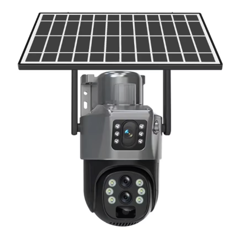 Camere video Wi Fi - Camera Supraveghere 4G Solara 12MP, Zoom 10X, Dual Screen, Aplicatie V380 Pro, Detectie Faciala si Auto Tracking, Night Vision Color, IP66