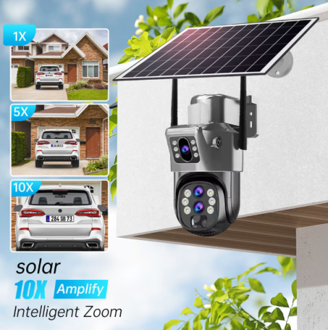 Camera Supraveghere 4G Solara 12MP, Zoom 10X, Dual Screen, Aplicatie V380 Pro, Detectie Faciala si Auto Tracking, Night Vision Color, IP66 [3]