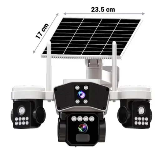 Cameră de supraveghere Wi-Fi solară Bibica Edition cu trei lentile independente și panou solar [1]