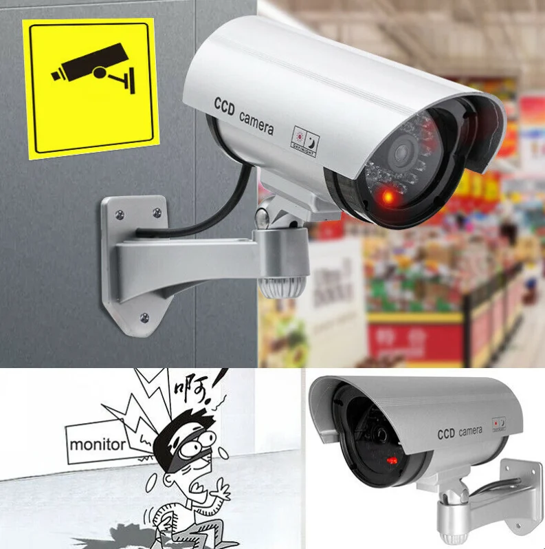 Cameră de supraveghere falsă profesională cu LED rosu intermitent și finisaj argintiu Bibica Edition, corp 17 x 8 cm [3]