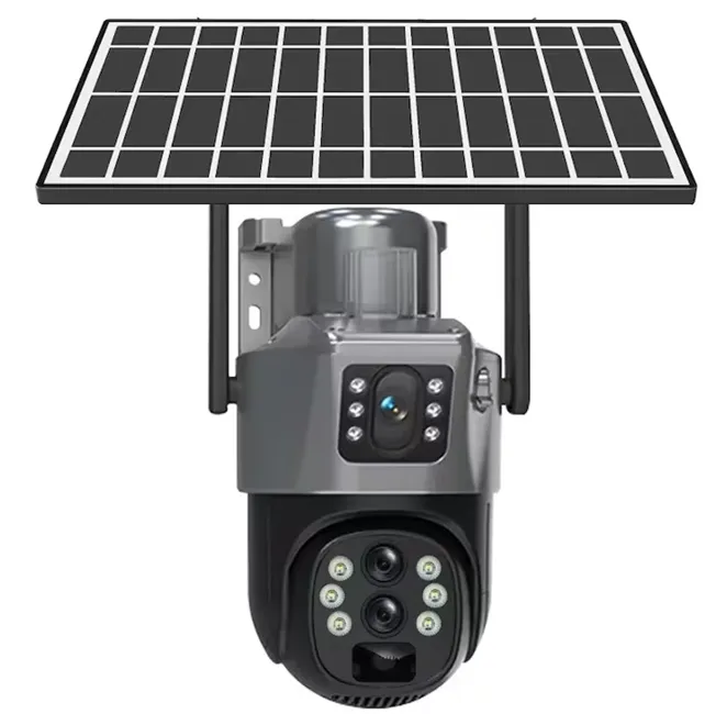 Camere video Wi Fi - Cameră Supraveghere Exterioară Wi-Fi Solară 12MP, Zoom Optic 10X, Detecție Facială, Auto Tracking PTZ 355°, Vedere Nocturnă Color, Protecție IP66