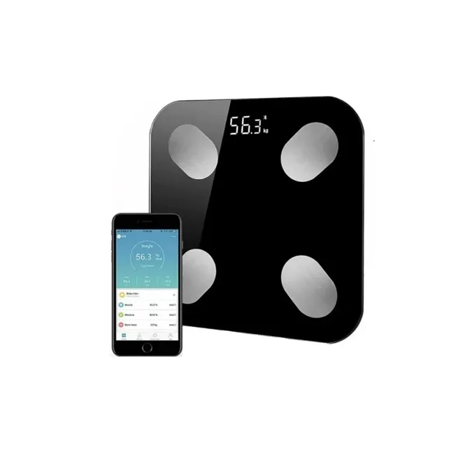 Electrocasnice mici - Cântar electronic inteligent de baie, culoare negru mat, gama Bibica Edition