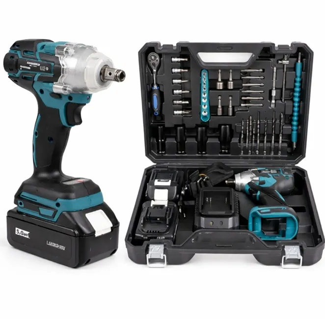 Unelte electrice - Mașină de Înșurubat cu Impact 380 Nm Brushless, 2 Acumulatori 48V, 30 Accesorii