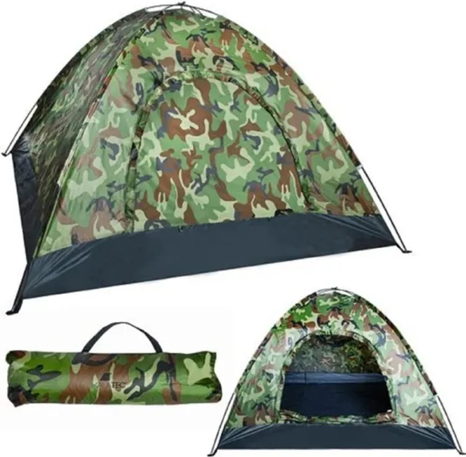 Corturi camping - Cort camping camuflaj 200x200x110 cm impermeabil