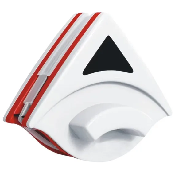 Curățător magnetic pentru geamuri cu două fețe Bibica Edition de 16 cm, dispozitiv triunghiular în culoare alb cu roșu, dotat cu șnur de siguranță anti-cădere [3]