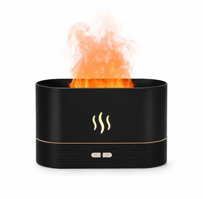 Umidificatoare aer - Difuzor de aromaterapie cu efect de flacără negru Bibica Edition