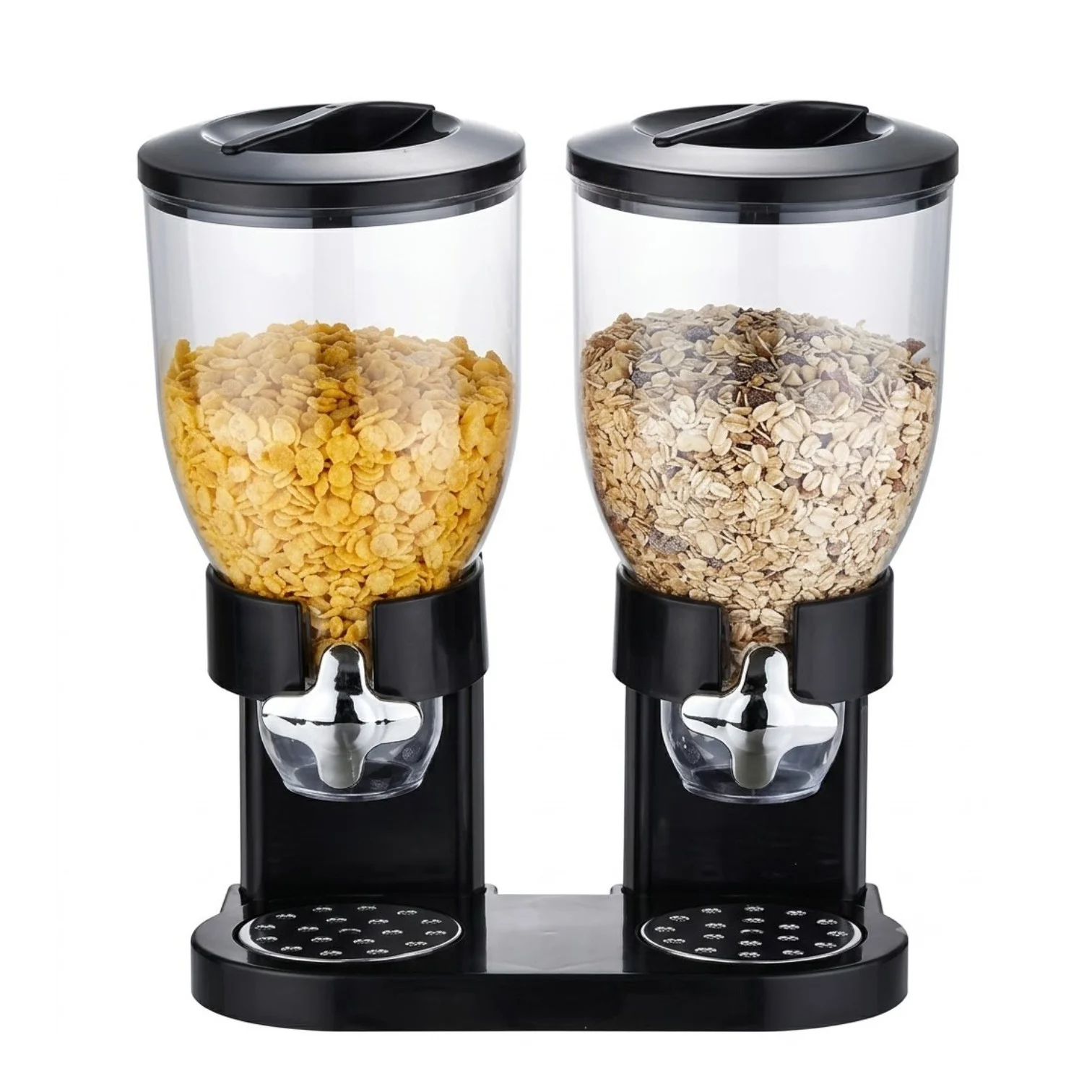 Dispenser dublu pentru cereale și alimente uscate Bibica Edition, capacitate 2L, cu sistem de dozare prin rotație [1]