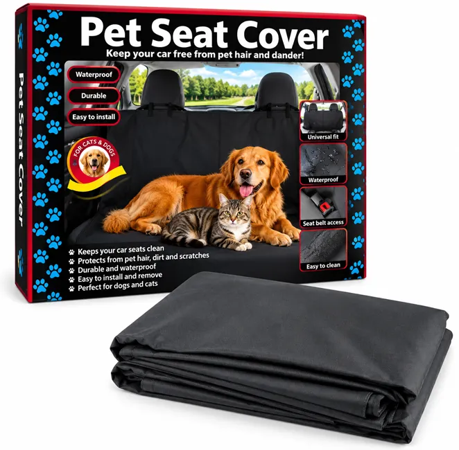 Articole animale companie - Husă de protecție auto impermeabilă pentru câini și pisici Bibica Edition tip hamac pentru bancheta din spate