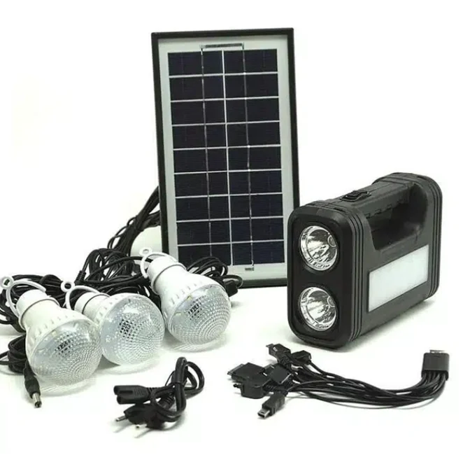 Kit panouri solare - Kit panou solar portabil cu 3 becuri și lanternă Bibica Edition