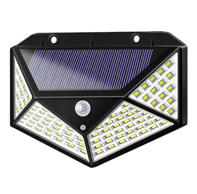 Lămpi led și panouri solare - Lampă solară de perete Bibica Edition cu 100 LED-uri și senzor de mișcare