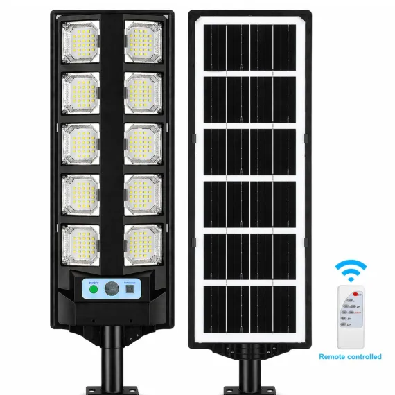 Lampă solară stradală 60 cm cu 10 module LED si telecomandă [1]