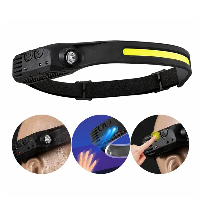 Lanterne - Lanternă frontală profesională LED Bibica Edition cu acumulator USB, senzor de mișcare și bandă COB cu fascicul panoramic de 230 de grade